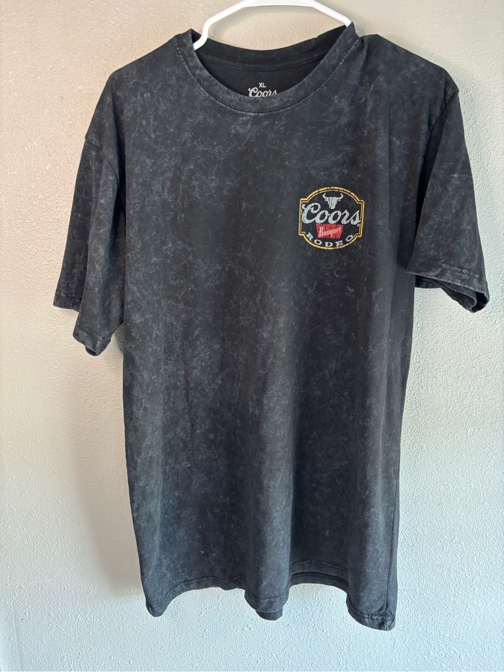 Black Mineral Wash Short Sleeve Logo Tee - Men